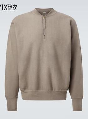 A.PRESSE 男款复古棉质针织半拉链运动衫 迷衣时尚