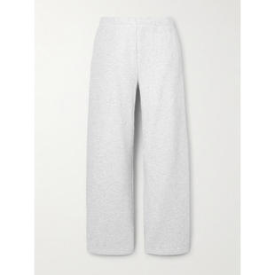 SKIMS 女士 CO 睡衣 Heather 经典款棉混纺针织浅灰色直筒裤