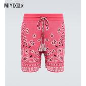 Alanui 迷衣时尚 男款 花色丝质棉混纺凸纹布短裤