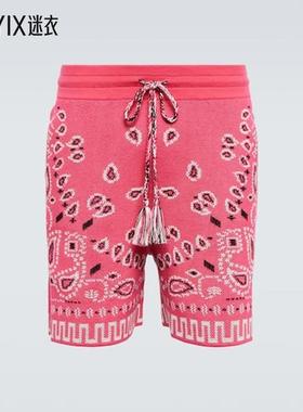 Alanui 男款花色丝质棉混纺凸纹布短裤 迷衣时尚