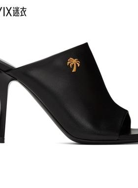 Palm Angels棕榈天使 女士黑色 Palm Open Toe 穆勒鞋