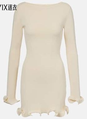 Same 女款荷叶边针织迷你连衣裙 迷衣时尚