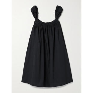 Beau Staud 连衣裙 短款 褶皱棉混纺府绸迷你连衣裙 女士