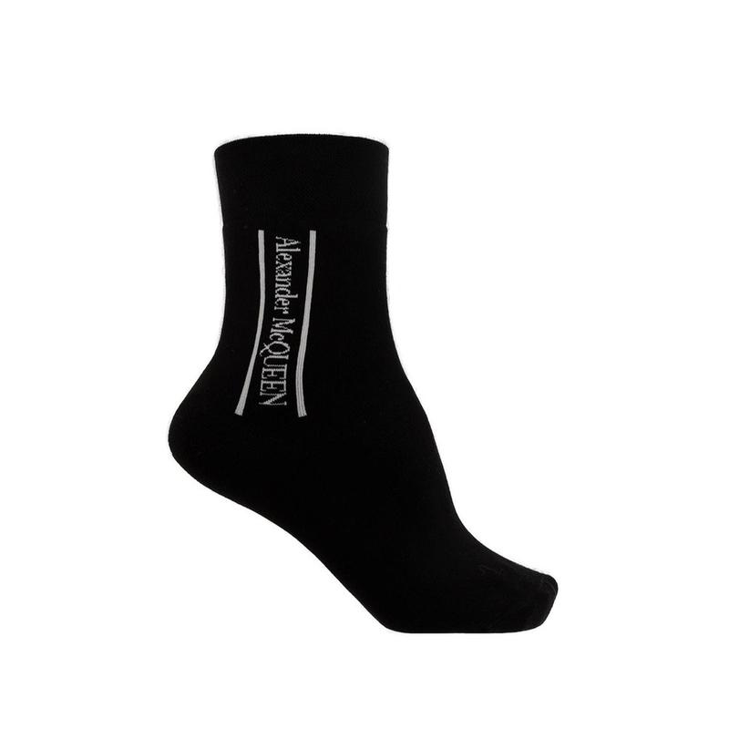 MCQUEEN 男士 SS23 袜子 logo嵌花罗纹针织袜