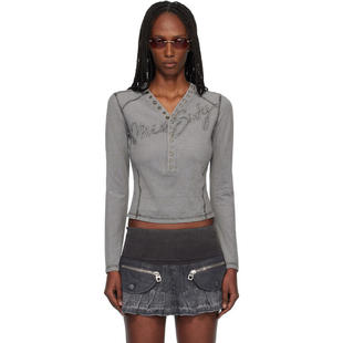 Miss Sixty 女士 上衣 灰色 KNWLS 联名 Logo Patchwork 上装