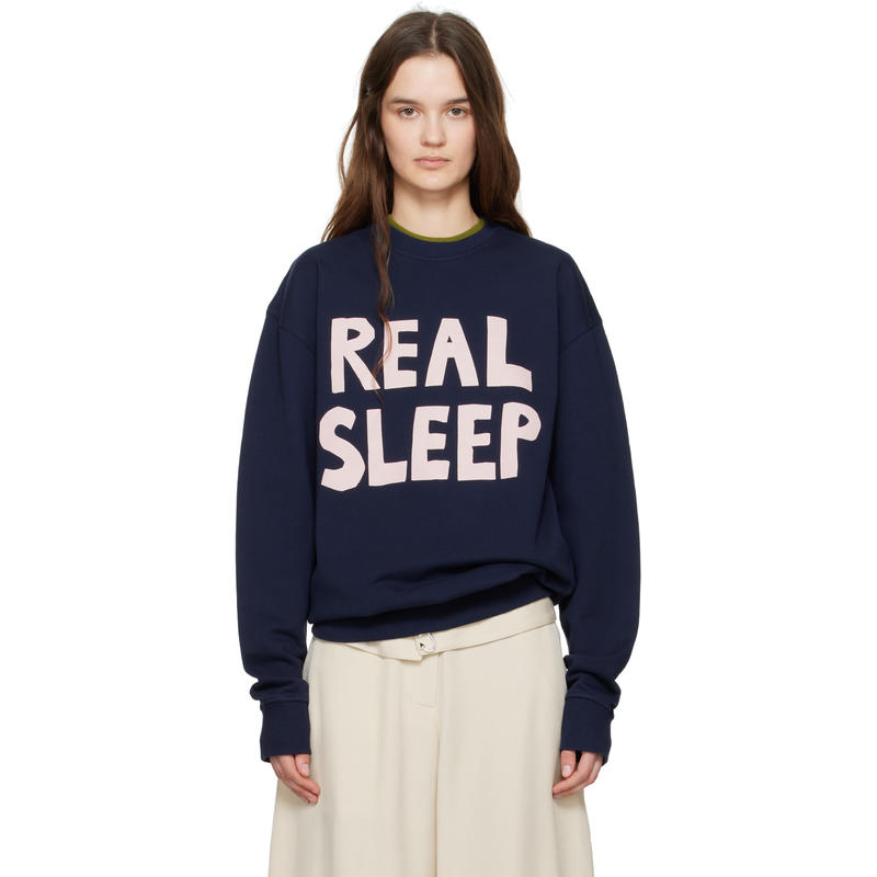 J.W. Anderson 女士 卫衣 海军蓝 Real Sleep Printed 套头衫