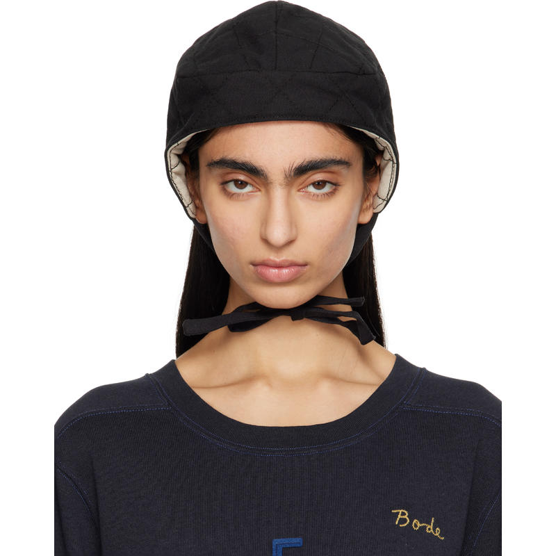 Bode 女士 棒球帽 黑色 Bloomstein Quilted 无檐帽