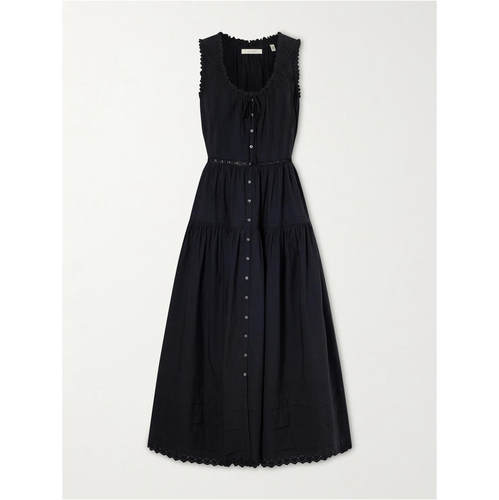 DÔEN 女士 FW26 中长连衣裙 Hortense 细褶刺绣有机棉