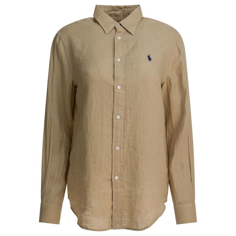 Polo Ralph Lauren 女士 SS26 衬衫 標誌刺繡弧形下擺襯衫