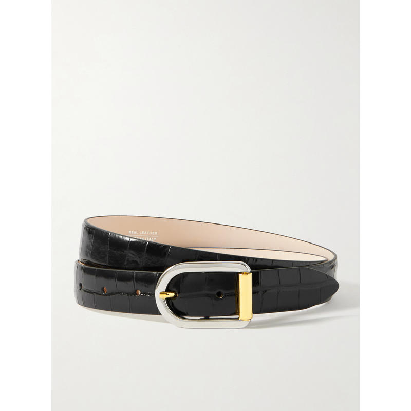 Déhanche 女士 腰带 Mija 混合金属鳄鱼纹皮带腰带