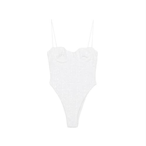 Oséree Swimwear 女士 SS26 连体泳衣 亮片半杯罩紧身衣