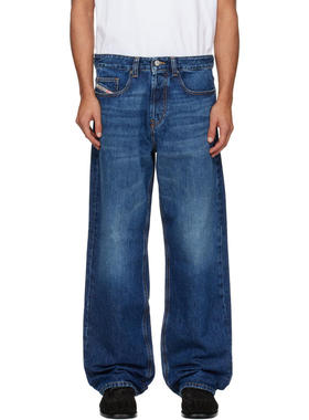 Diesel 男士 牛仔长裤 蓝色 Relaxed 2001 D-Macro 牛仔裤
