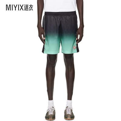 Casablanca 男款黑色 & 绿色 Gradient Monogram Football 短裤