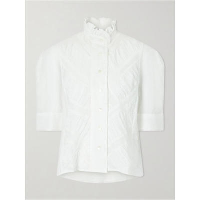 Thierry Colson 女士 FW26 上衣 Vita 荷叶边褶裥棉/薄纱衬衫