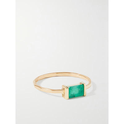 Melissa Joy Manning 女士 CO 戒指 14K 回收黄金祖母绿戒指