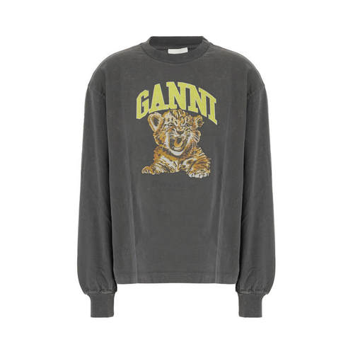 Ganni 甘尼 女士 FW26 卫衣 印花灰色棉质