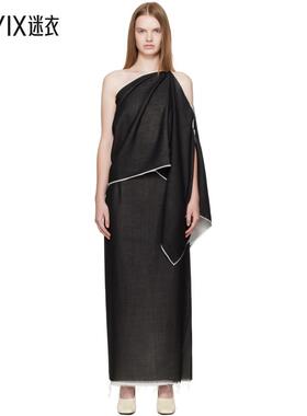 La Collection 女款黑色 Macha Raw Scarf 上装 迷衣时尚