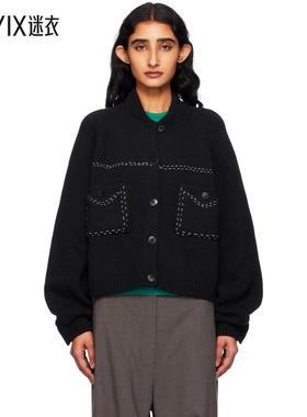 CORDERA 女款黑色 Merino Wool Stitched 开衫 迷衣时尚