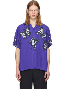Needles 男士 衬衫 紫色 Kae Tanaka 联名 S/S One-Up 衬衫