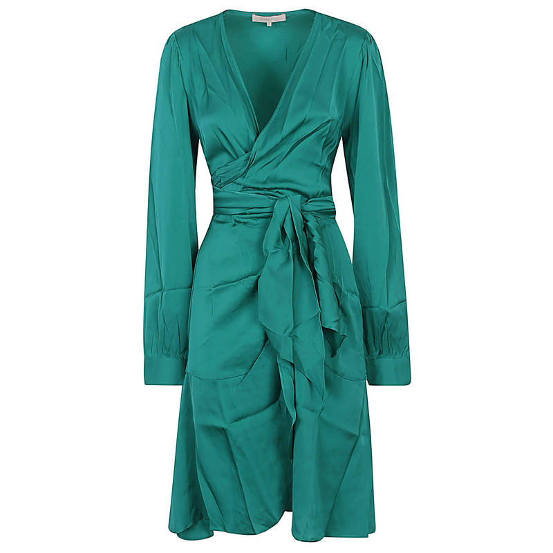 Silk95five 女士 SS24 短款连衣裙 绿色连衣裙