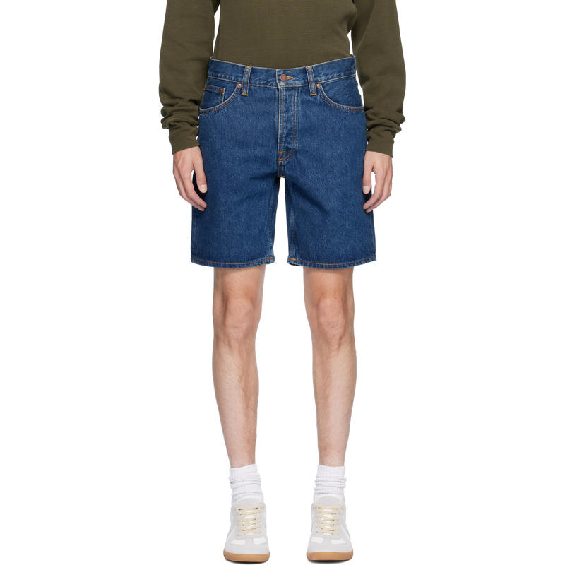 Nudie Jeans 男士 牛仔短裤 蓝色 Seth 牛仔短裤