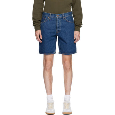 Nudie Jeans 男士 牛仔短裤 蓝色 Seth