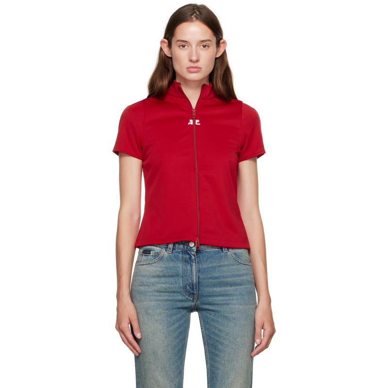 Courrèges 女士 卫衣 红色 Interlock Tracksuit 上装