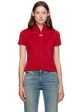 Courrèges 女士 卫衣 红色 Interlock Tracksuit 上装