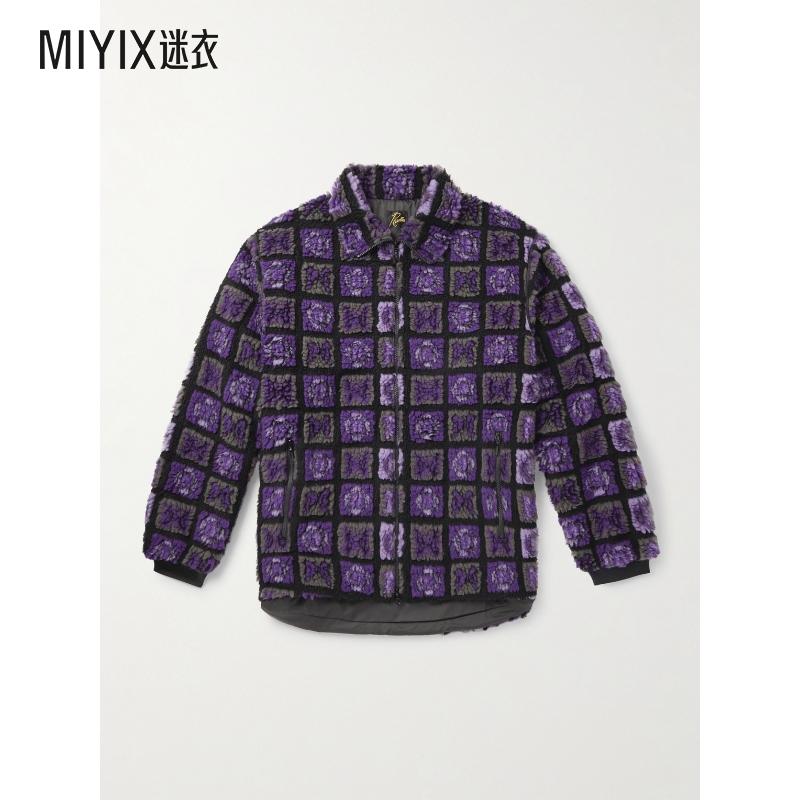 [秋冬新品]Needles 男款格纹抓绒拉链夹克 迷衣时尚
