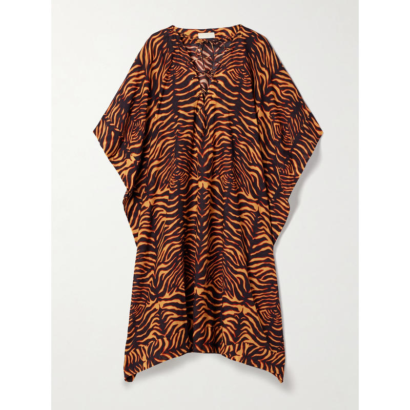 Ulla Johnson 女士 罩衫 Estelle 虎纹棉混纺薄纱土耳其式长衫