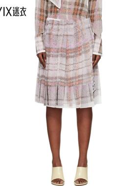 Acne Studios 女款灰色 & 粉色 Printed Silk 半身裙 迷衣时尚