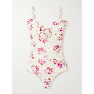 连体泳衣 Magda SS26 女士 精饰褶皱印花泳衣 Butrym