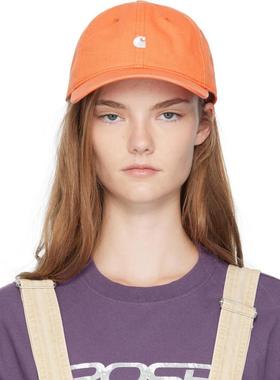 Carhartt WIP卡哈特 女士 棒球帽 橙色 Madison Logo 棒球帽