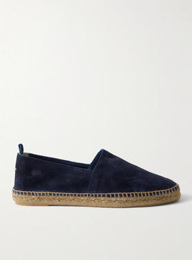 Castañer 男士 麻编鞋 Pablo 绒面革帆布面凉鞋