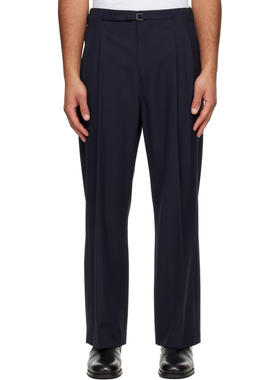 LE17SEPTEMBRE 男士 长裤 海军蓝 Pleat Belted 长裤