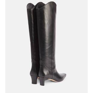 Staud 女士 中筒靴 Wally 55 西部风格皮质牛仔靴子