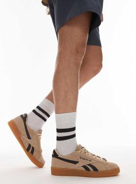 Reebok 男士 运动鞋 Club C Grounds 褐色黑色训练鞋