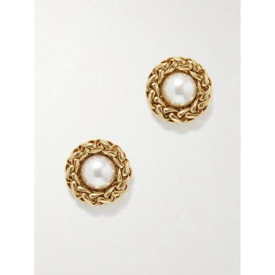 Jennifer Behr 珍妮弗·贝尔 女士 SS25 耳环 Marit 镀金人造珍珠
