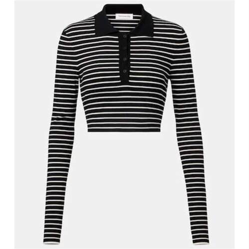 The Frankie Shop 女士 POLO衫 Giselle 条纹短款