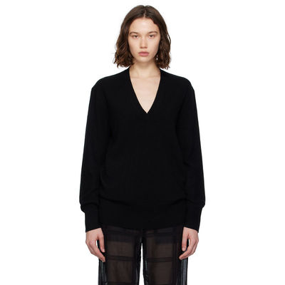 Totême 女士 FW25 毛衣 TOTEME 黑色 Cashmere V-Neck Knit