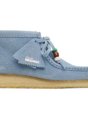 Clarks Originals 女士 休闲皮鞋 蓝色 Wallabee 沙漠靴