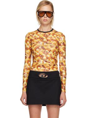 Diesel 女士 T恤 黄色 T-Unclau 长袖 T 恤