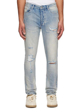 Ksubi 男士 牛仔长裤 蓝色 Chitch Punk Thrashed 牛仔裤