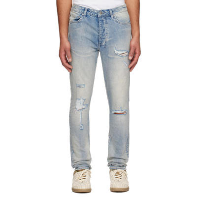 Ksubi 男士 牛仔长裤 蓝色 Chitch Punk Thrashed 牛仔裤