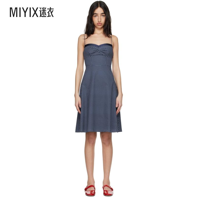 Danielle Guizio 女款海军蓝 Margaux 连衣裙  迷衣时尚