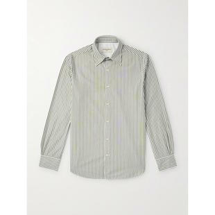 FW25 男士 衬衫 Giacomo Officine 条纹棉质府绸衬衫 Générale