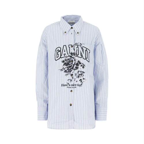 Ganni 甘尼 女士 FW25 衬衫 印花府绸