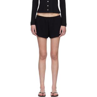 LESET 女士 短裤 黑色 Pointelle Mini