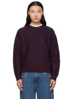 Dime MTL 男士 毛衣 酒红色 Mohair Wave Knit 毛衣