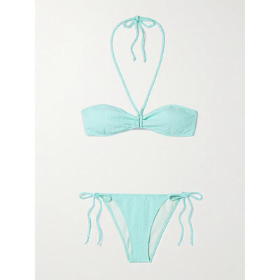 Lisa Marie Fernandez 女士 比基尼 褶皱绉条纹挂脖比基尼